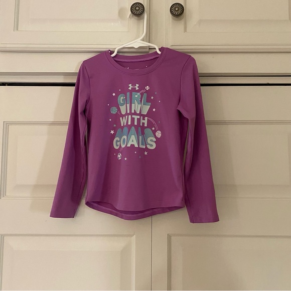 Under Armour Girls Size 4 Purple Long Sleeve Shirt - Picture 1 of 9
